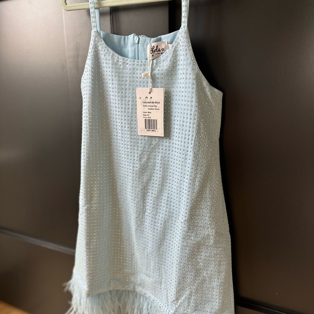 Lola + The Boys Blue Sequin Kids Dress